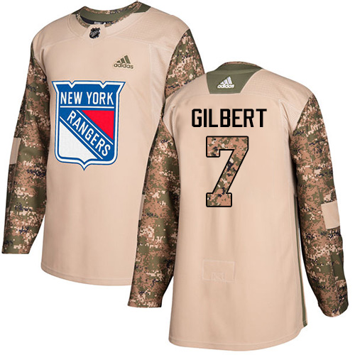 Adidas Rangers #7 Rod Gilbert Camo Authentic Veterans Day Stitched NHL Jersey - Click Image to Close